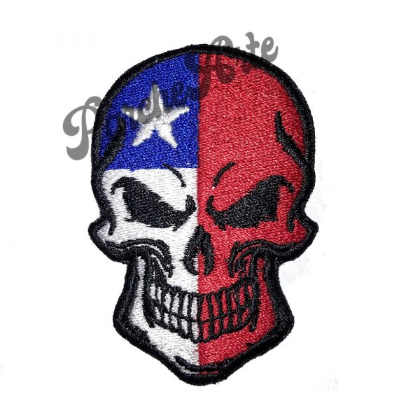 parche bordado calavera chile